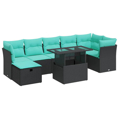 Set Divano da Giardino 8pz con Cuscini Grigio Polyrattan Acacia | homemem39
