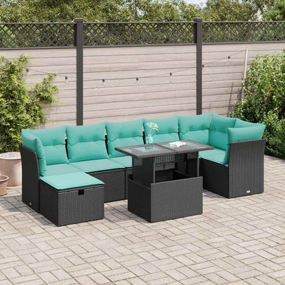 Set Divano da Giardino 8pz con Cuscini Grigio Polyrattan Acacia | homemem39