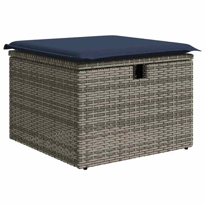 Set Divano Giardino 6 pz con Cuscini Grigio Polyrattan Acacia | homemem39