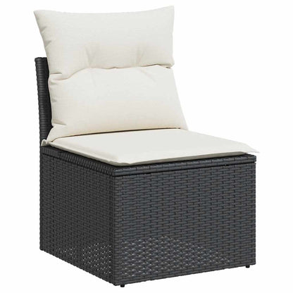 Set Divani da Giardino 9 pz con Cuscini Nero in Polyrattan | homemem39