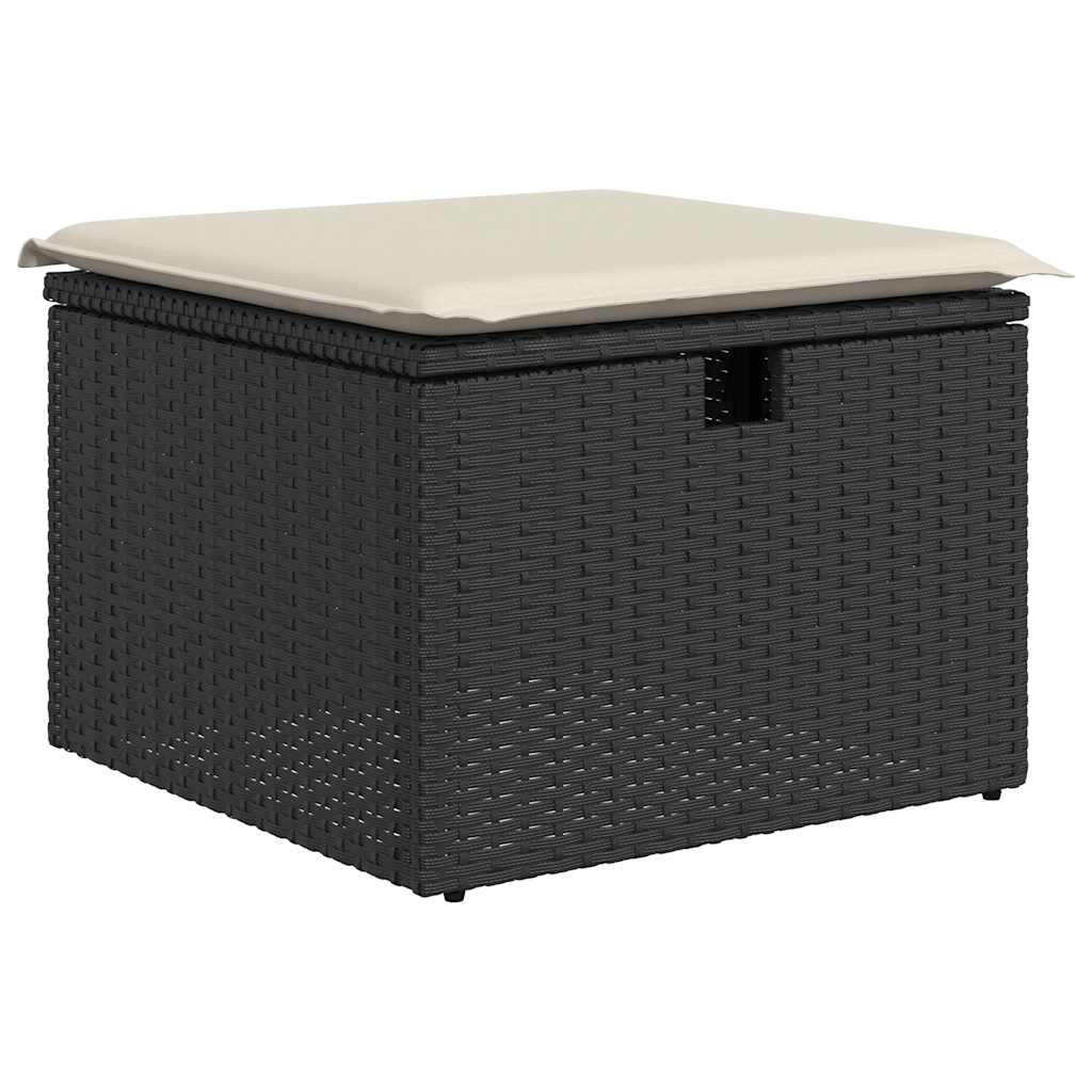Set Divani da Giardino 9 pz con Cuscini Nero in Polyrattan | homemem39