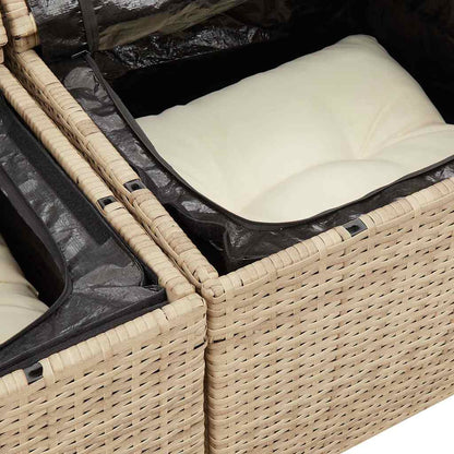Set Divano da Giardino 6 pz con Cuscini Beige in Polyrattan | homemem39