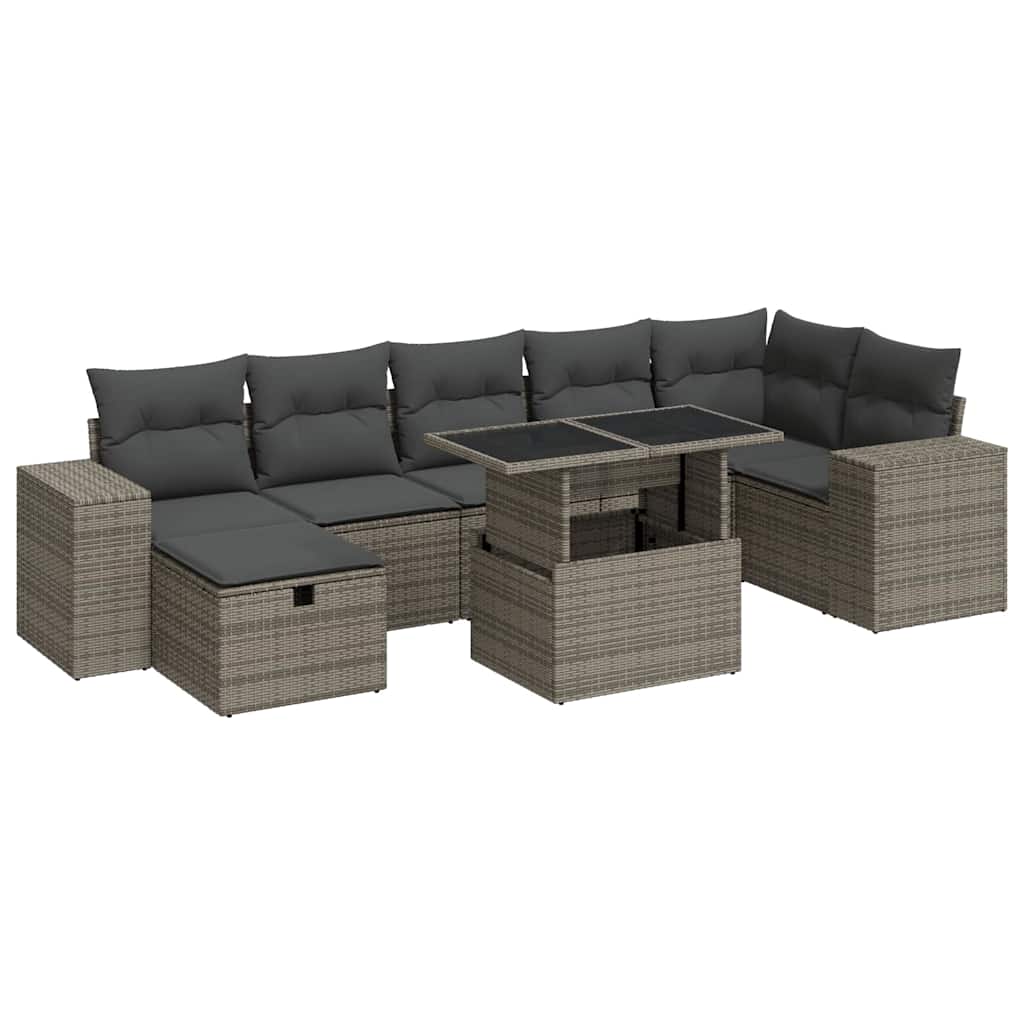 Set Divano da Giardino 5 pz con Cuscini Grigio in Polyrattan | homemem39
