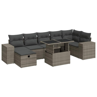 Set Divano da Giardino 5 pz con Cuscini Grigio in Polyrattan | homemem39