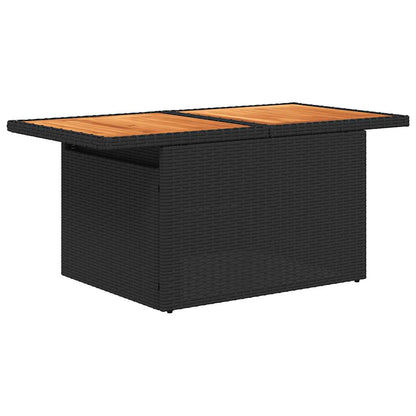 Set Divani da Giardino con Cuscini 8 pz Nero Polyrattan Acacia - homemem39