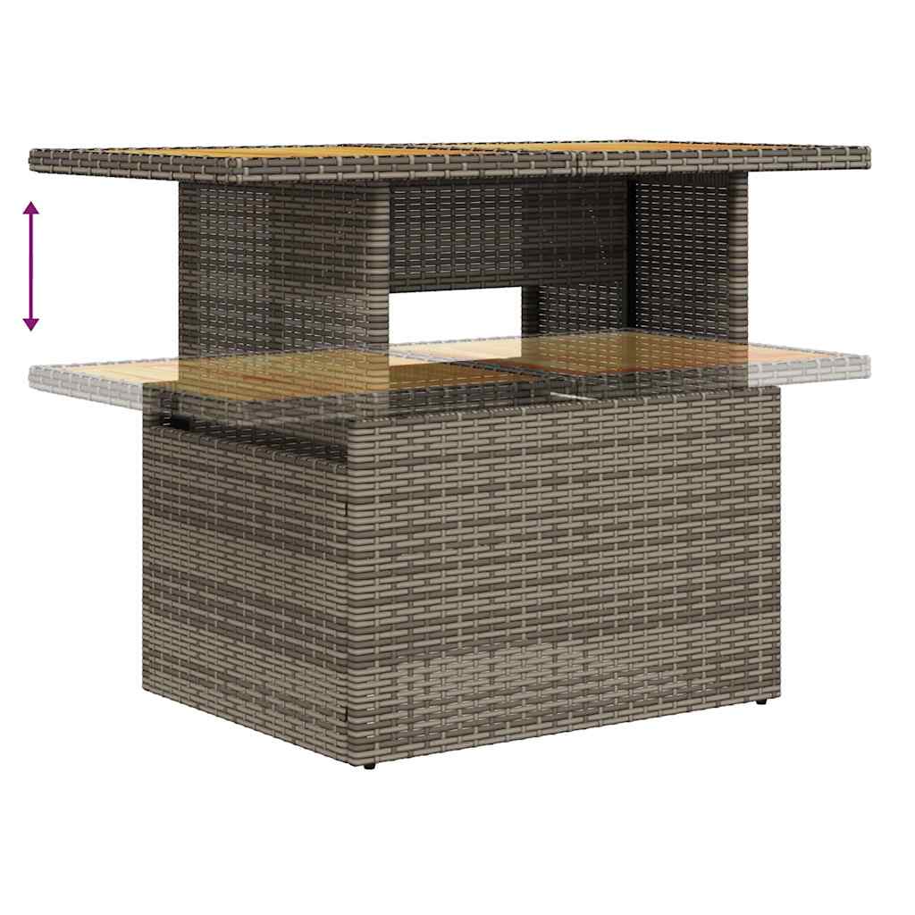 Set Divano da Giardino 9pz con Cuscini Grigio Polyrattan Acacia | homemem39