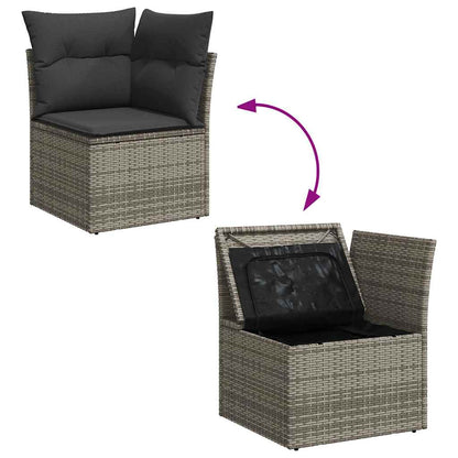 Set Divano da Giardino 8pz con Cuscini Grigio Polyrattan Acacia | homemem39