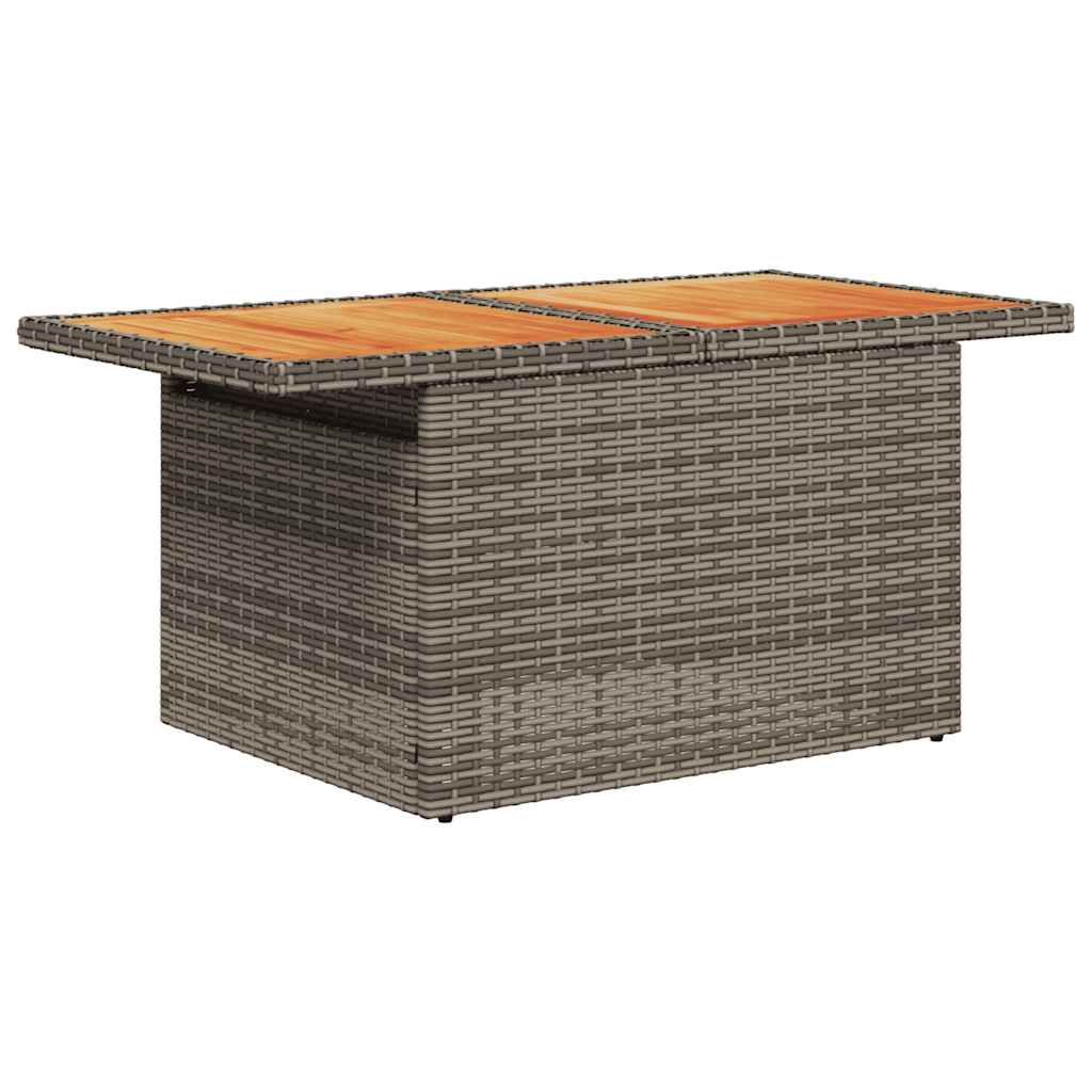 Set Divano Giardino 5 pz con Cuscini Grigio Polyrattan Acacia | homemem39