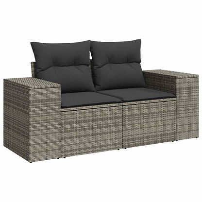 Set Divano da Giardino 9pz con Cuscini Grigio Polyrattan Acacia | homemem39