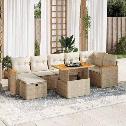 Set Divano da Giardino 5 pz con Cuscini Beige in Polyrattan | homemem39