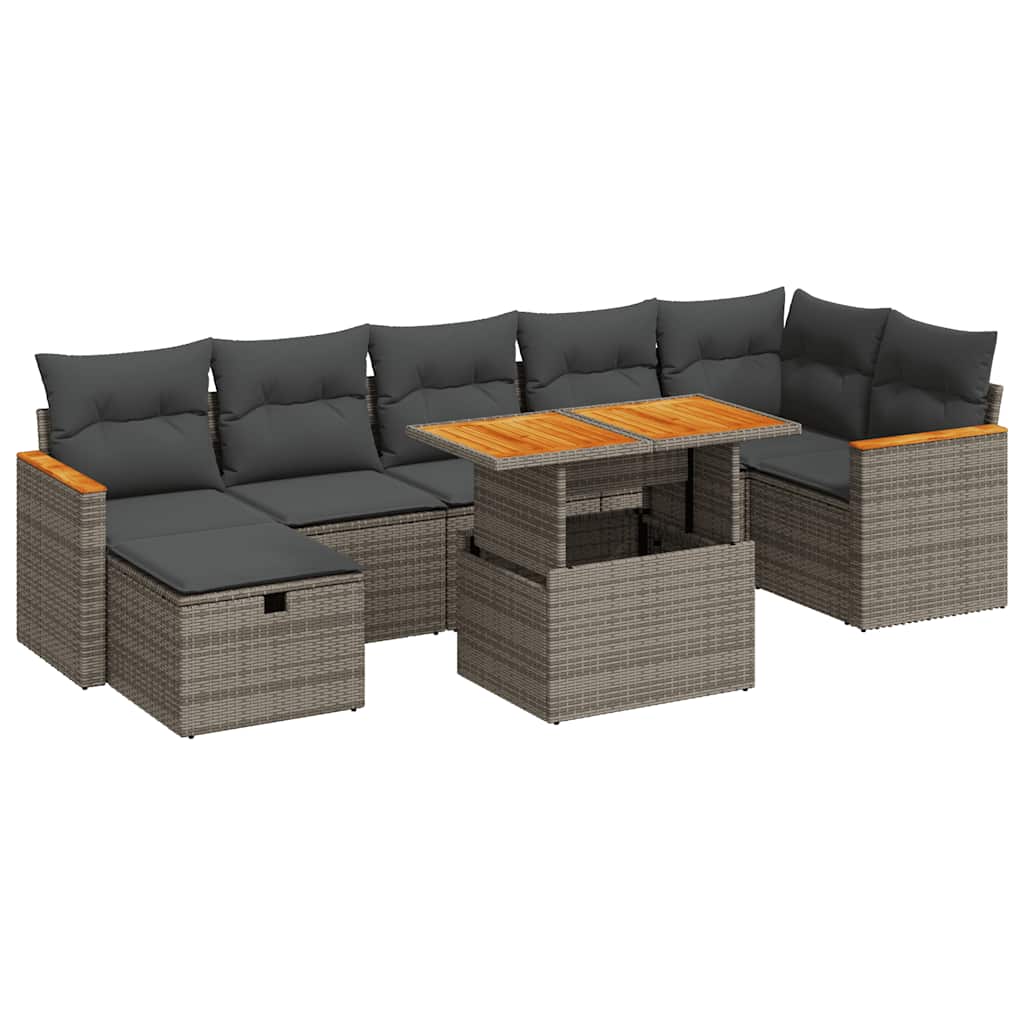 Set Divano da Giardino 5 pz con Cuscini Grigio in Polyrattan | homemem39