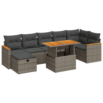 Set Divano da Giardino 5 pz con Cuscini Grigio in Polyrattan | homemem39