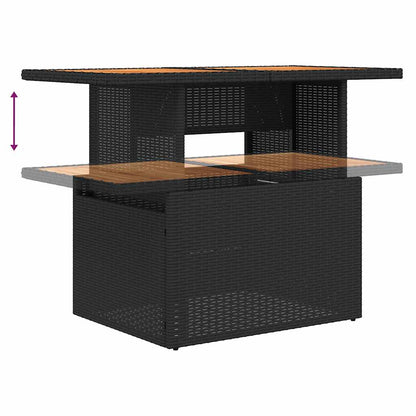 Set Divano da Giardino 6 pz con Cuscini Nero in Polyrattan | homemem39