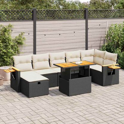 Set Divani da Giardino 5 pz con Cuscini in Polyrattan Nero | homemem39
