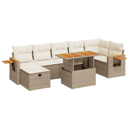 Set Divano da Giardino 5 pz con Cuscini Beige in Polyrattan | homemem39