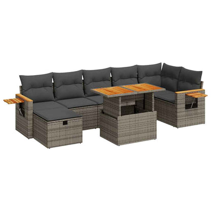 Set Divano da Giardino 5 pz con Cuscini Grigio in Polyrattan | homemem39