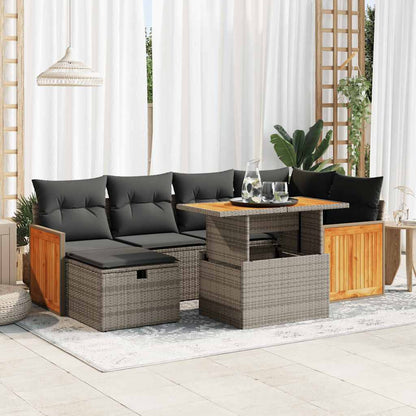 Set Divano da Giardino 8 pz con Cuscini Grigio in Polyrattan | homemem39