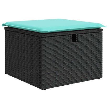 Set Divano da Giardino 8pz con Cuscini Grigio Polyrattan Acacia