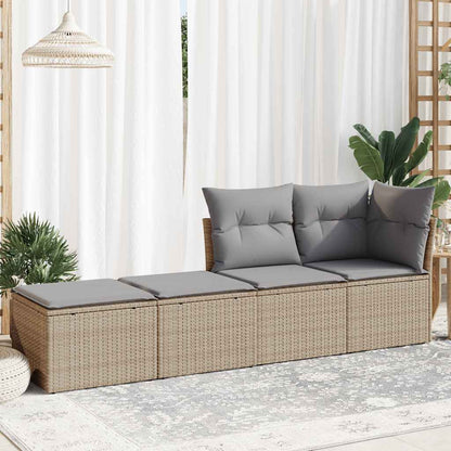 Set Divano da Giardino 2 pz con Cuscini Beige Polyrattan Acacia | homemem39