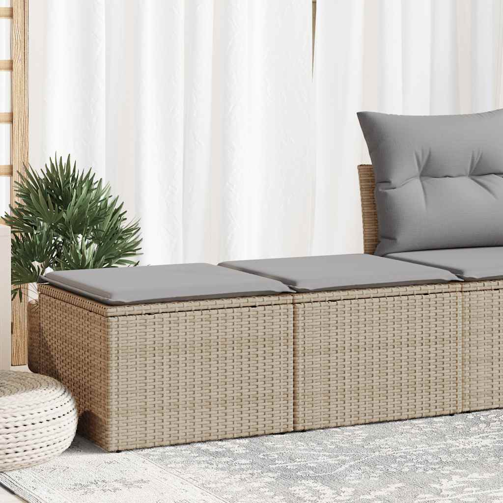 Set Divano da Giardino 2 pz con Cuscini Beige Polyrattan Acacia | homemem39