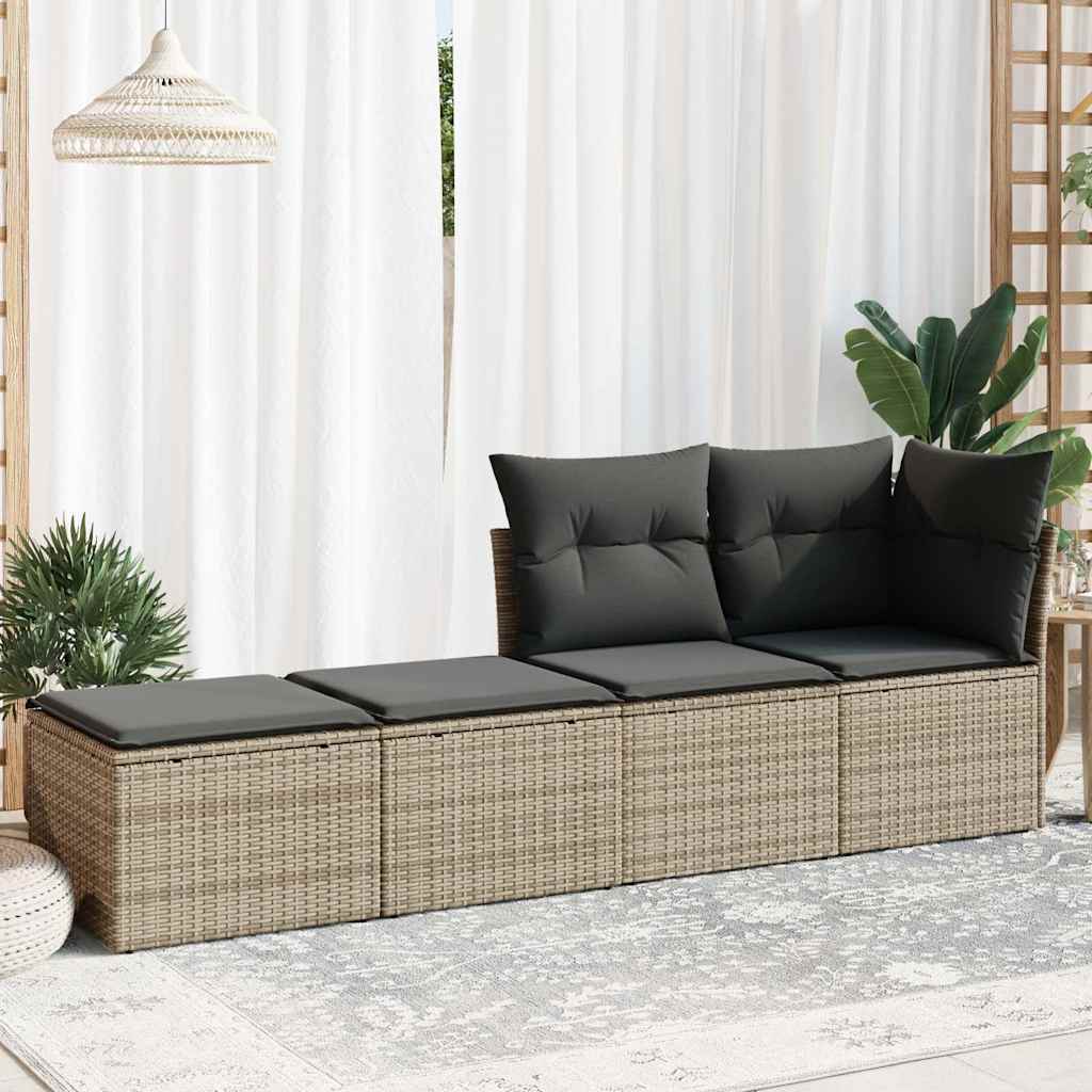 Set Divano Giardino 2 pz con Cuscini Grigio Polyrattan Acacia | homemem39