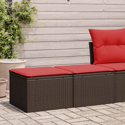 Set Divano Giardino 4 pz con Cuscini Marrone Polyrattan Acacia | homemem39