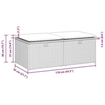 Set Divani da Giardino con Cuscini 2 pz Nero Polyrattan Acacia | homemem39