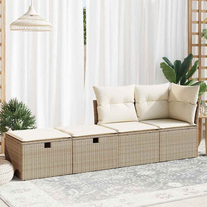 Set Divano da Giardino 2 pz con Cuscini Beige Polyrattan Acacia | homemem39