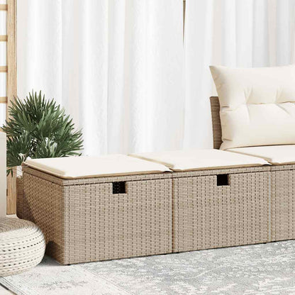 Set Divano da Giardino 2 pz con Cuscini Beige Polyrattan Acacia | homemem39
