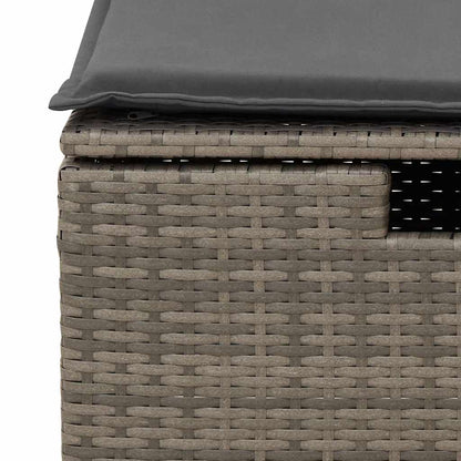 Set Divano Giardino 2 pz con Cuscini Grigio Polyrattan Acacia | homemem39