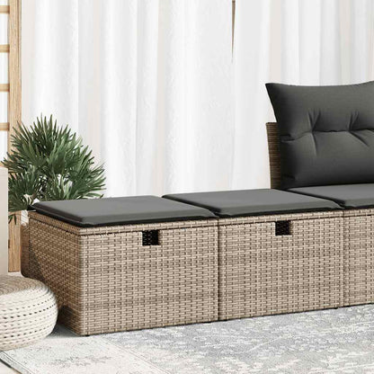 Set Divano Giardino 2 pz con Cuscini Grigio Polyrattan Acacia | homemem39