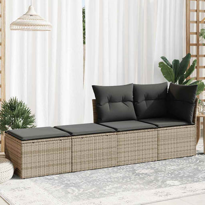 Set Divano Giardino 2 pz con Cuscini Grigio Polyrattan Acacia | homemem39