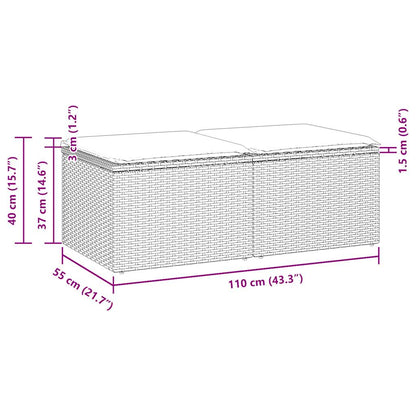 Divano Giardino 2pz con Cuscini Grigio Chiaro Polyrattan Acacia | homemem39