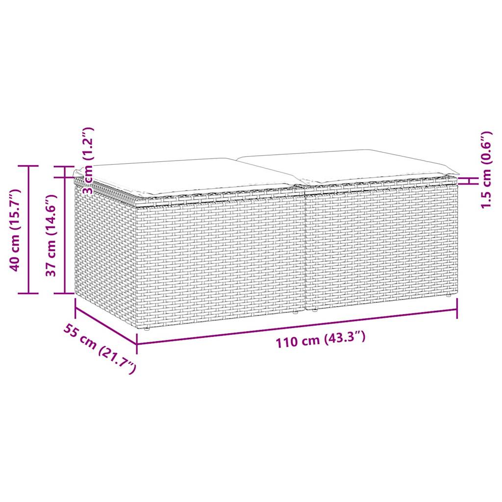 Set Divano Giardino 4 pz con Cuscini Marrone Polyrattan Acacia | homemem39