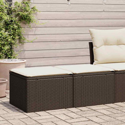 Set Divano Giardino 4 pz con Cuscini Marrone Polyrattan Acacia | homemem39