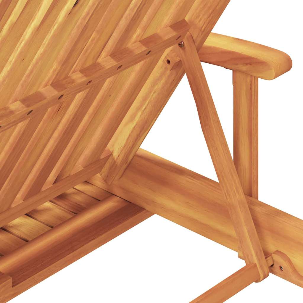 Lettino da sole Beige 200 x 67 x 84cm Legno massello di acacia