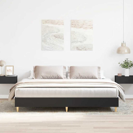 Giroletto senza Materasso Nero 200x200 cm in Legno Multistrato