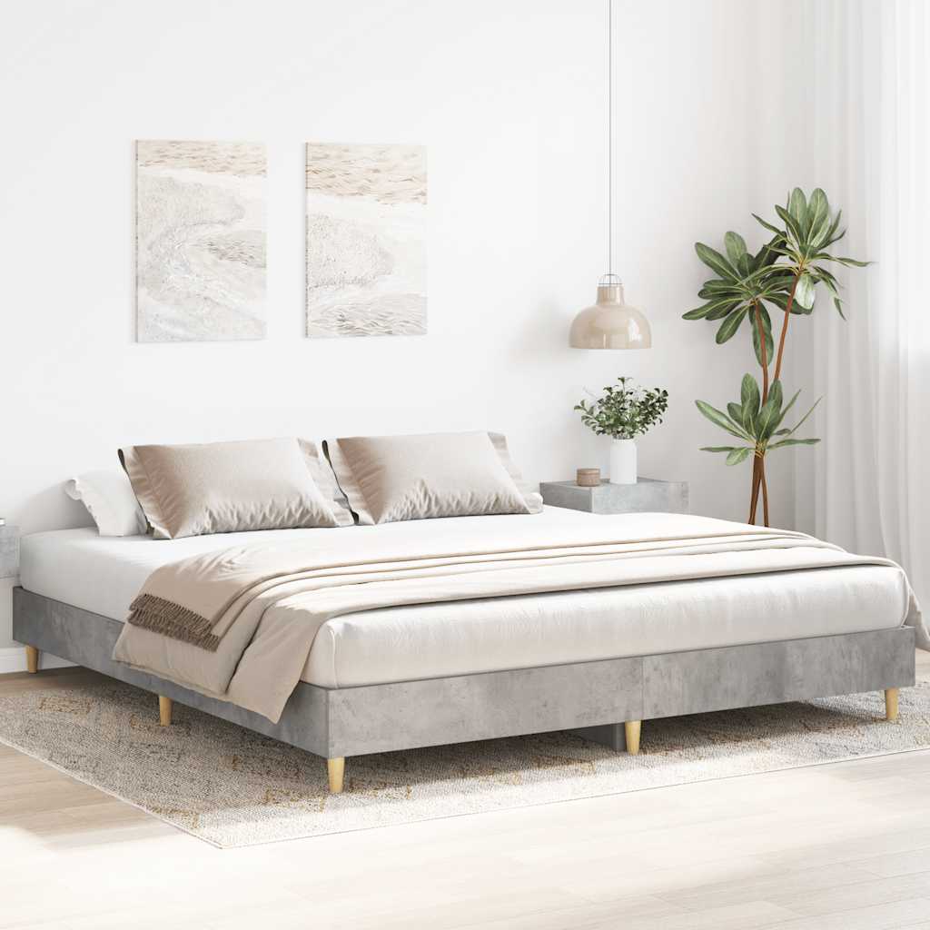 Giroletto senza Materasso Grigio Cemento 200x200 cm Truciolato