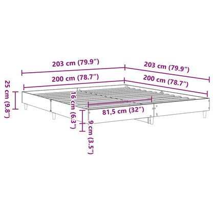 Giroletto senza Materasso Grigio Cemento 200x200 cm Truciolato | homemem39