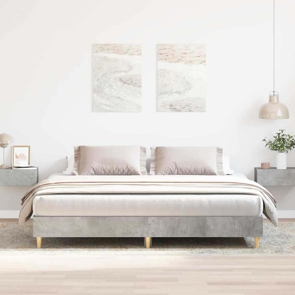 Giroletto senza Materasso Grigio Cemento 200x200 cm Truciolato