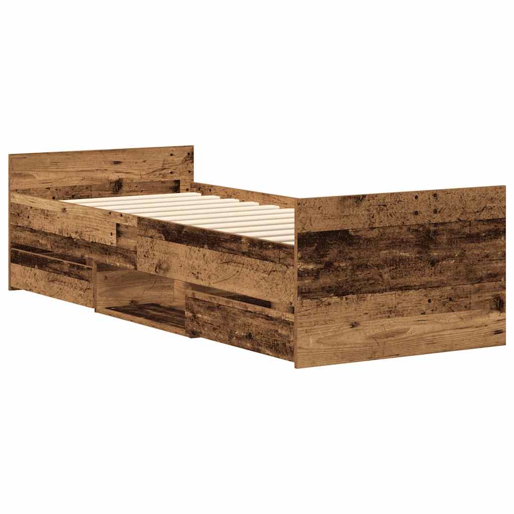 Giroletto senza Materasso Legno Antico 90x190cm in Truciolato