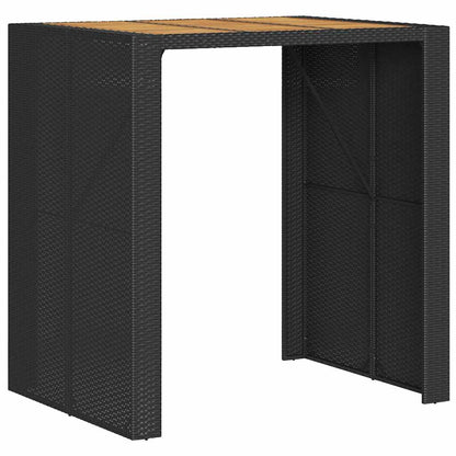 Set Bar da Giardino 5pz senza Cuscini Nero in Polyrattan Acacia | homemem39