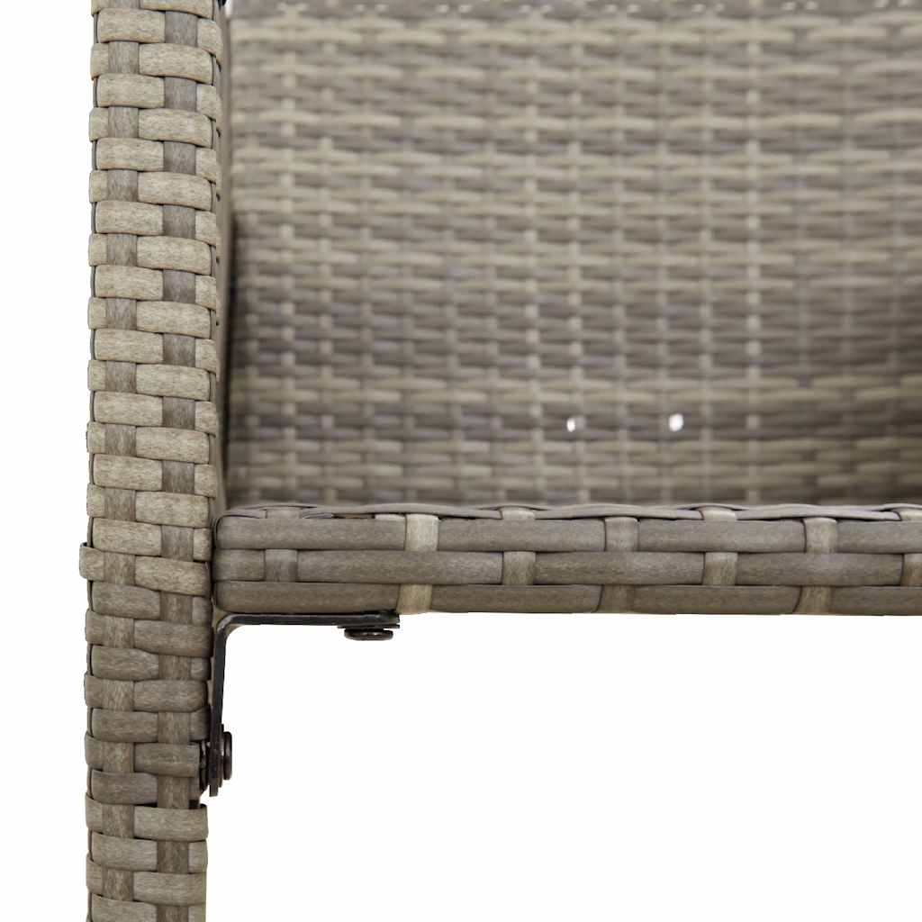 Set Bar da Giardino 3pz senza Cuscini Grigio Polyrattan Acacia | homemem39
