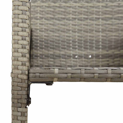 Set Bar da Giardino 3pz senza Cuscini Grigio Polyrattan Acacia | homemem39