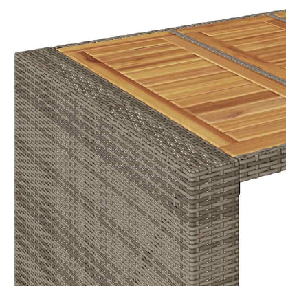 Set Bar da Giardino 5pz senza Cuscini Nero in Polyrattan Acacia | homemem39