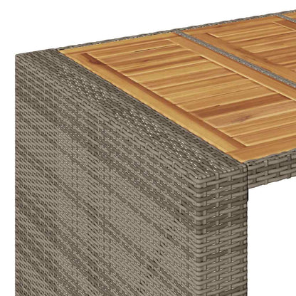 Set Bar da Giardino 7pz senza Cuscini Grigio Polyrattan Acacia | homemem39