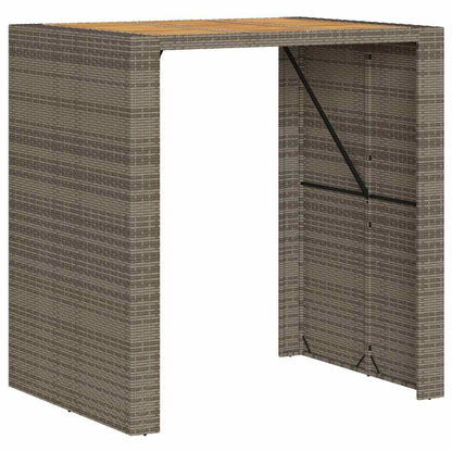 Set Bar da Giardino 3 pz con Cuscini Grigio Polyrattan Acacia | homemem39