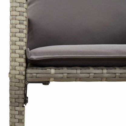 Set Bar da Giardino 3 pz con Cuscini Grigio Polyrattan Acacia | homemem39