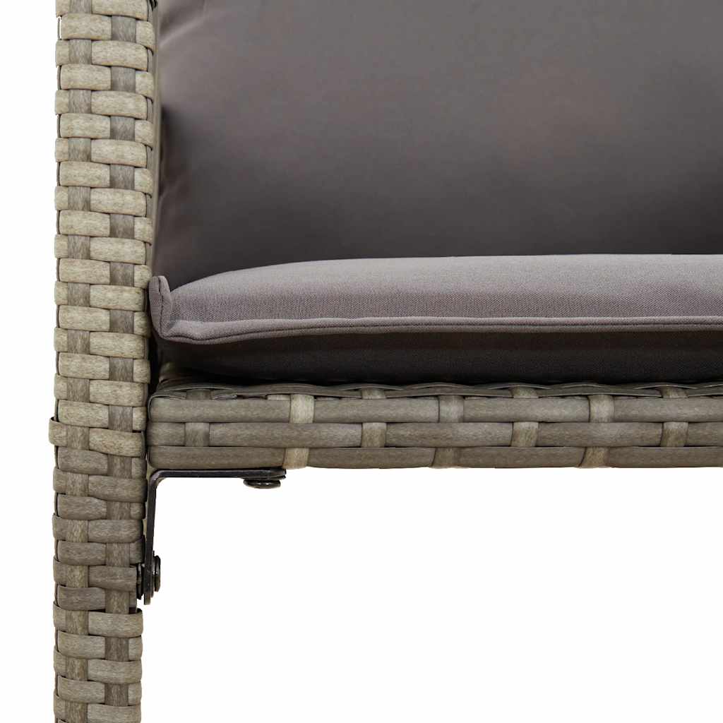 Set Bar da Giardino 5 pz con Cuscini Nero in Polyrattan Acacia | homemem39