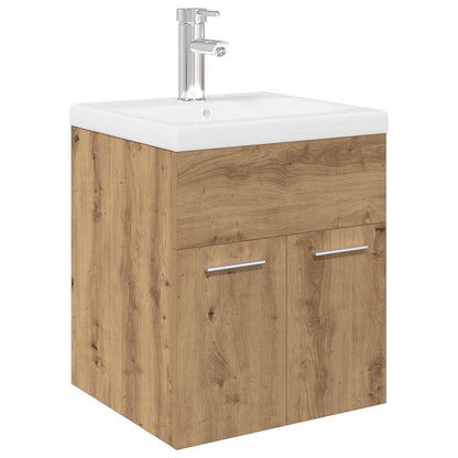 Mobile Bagno con Lavabo Integrato&Rubinetto Rovere Artigianale